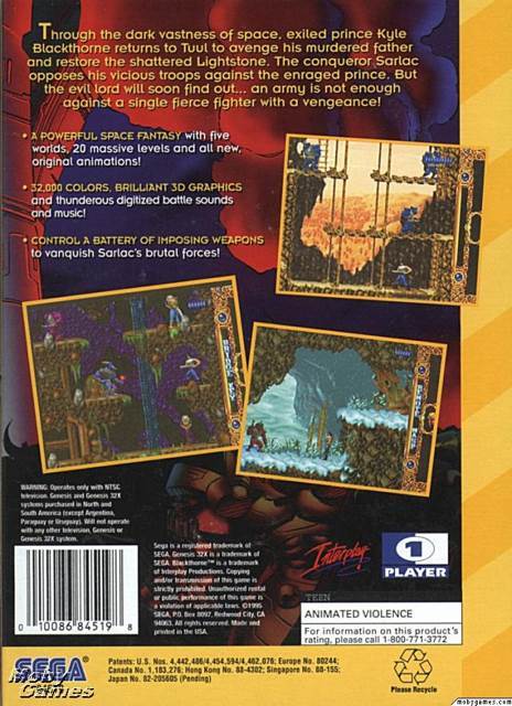 Blackthorne (Cart Only) - Sega 32X (Interplay - 1 Players) video game collectible [Barcode 010086845198] - Main Image 2