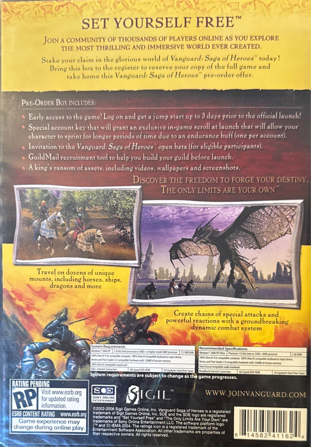 Vanguard: Saga Of Heroes - PC (Sony Computer Enteraiment) video game collectible [Barcode 814582411624] - Main Image 2