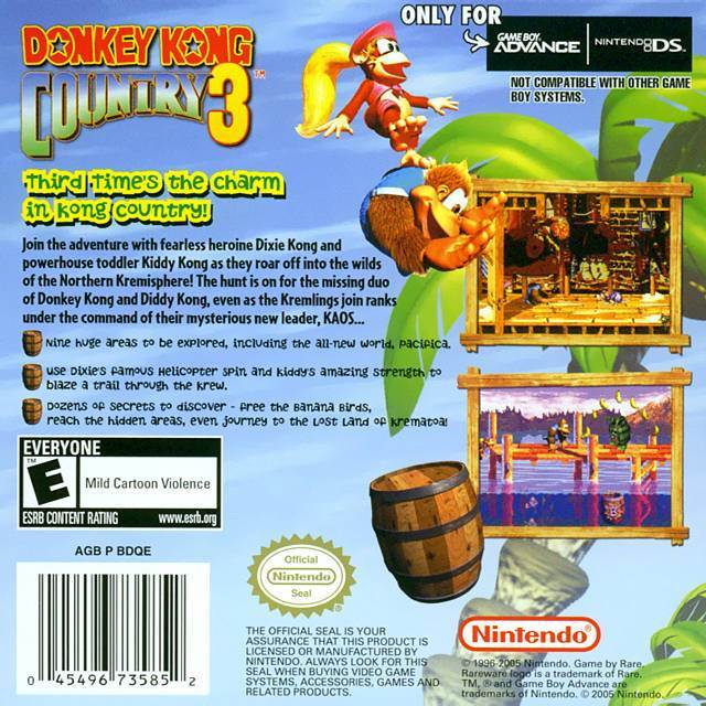 Donkey Kong Country 3 - Nintendo Game Boy Advance (GBA) (Nintendo) video game collectible - Main Image 2