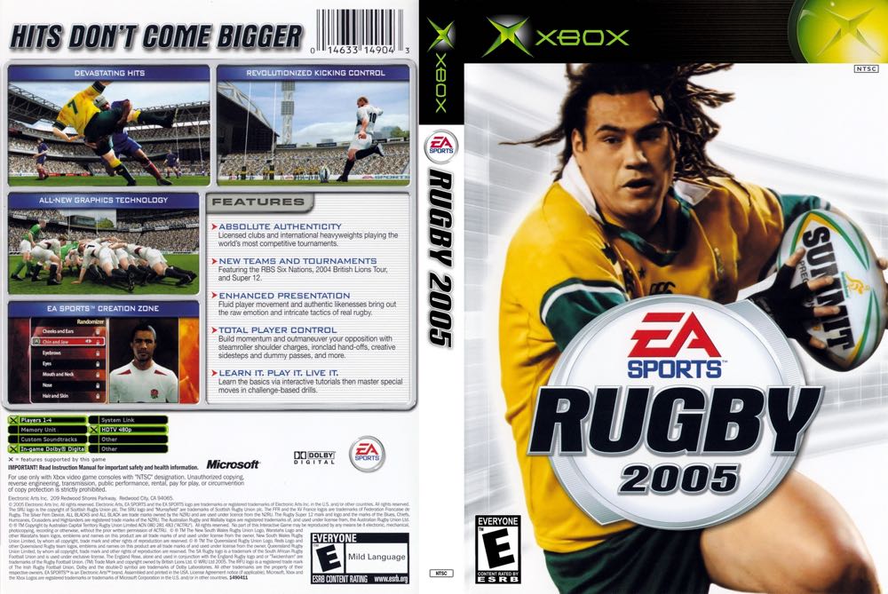 Rugby 2005 - Microsoft Xbox (EA Sports, Electronic Arts - 1-4) video game collectible [Barcode 014633149043] - Main Image 3