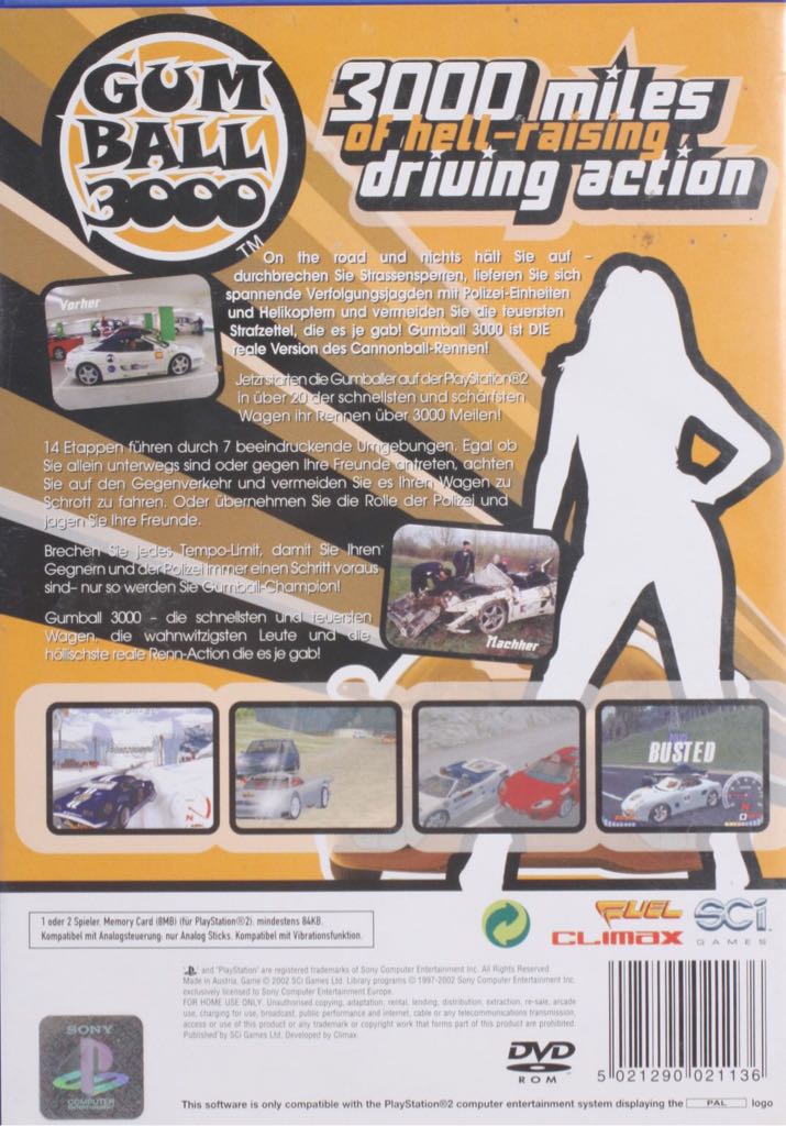 Gumball 3000 - Sony PlayStation 2 (PS2) (SCI Games Ltd - 1-2) video game collectible [Barcode 5021290021211] - Main Image 2