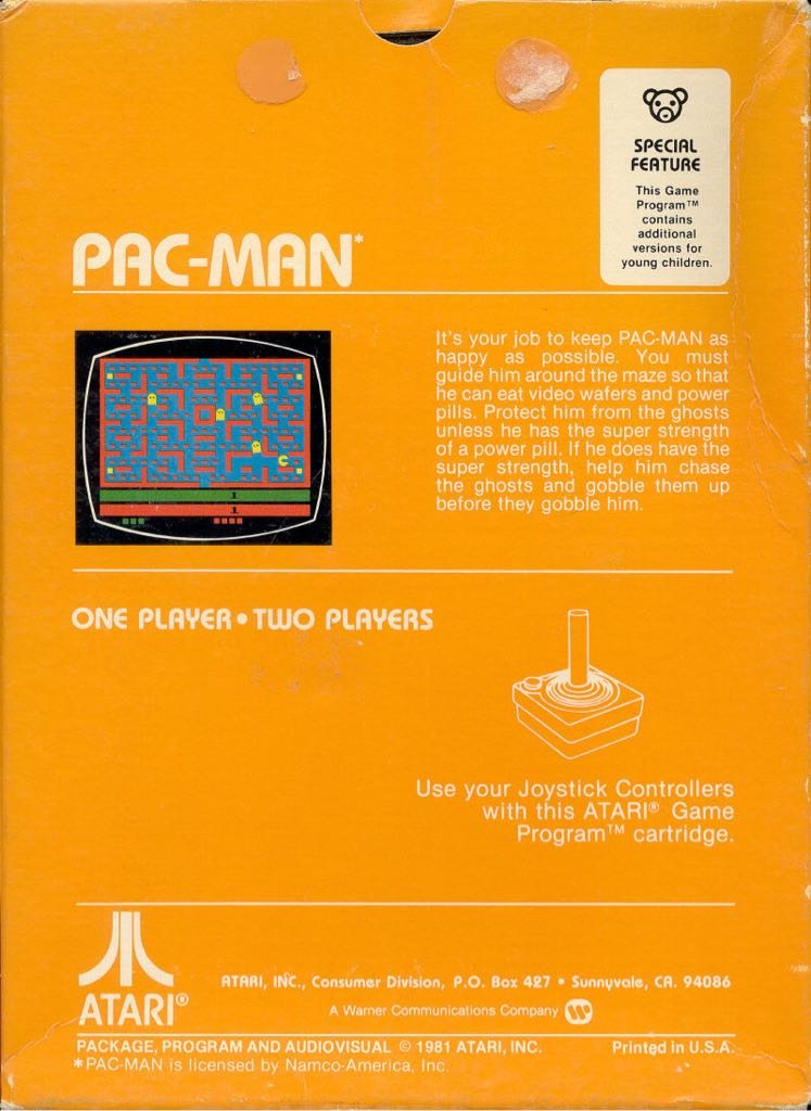 Pac-Man - Atari 2600 (Atari) video game collectible - Main Image 2