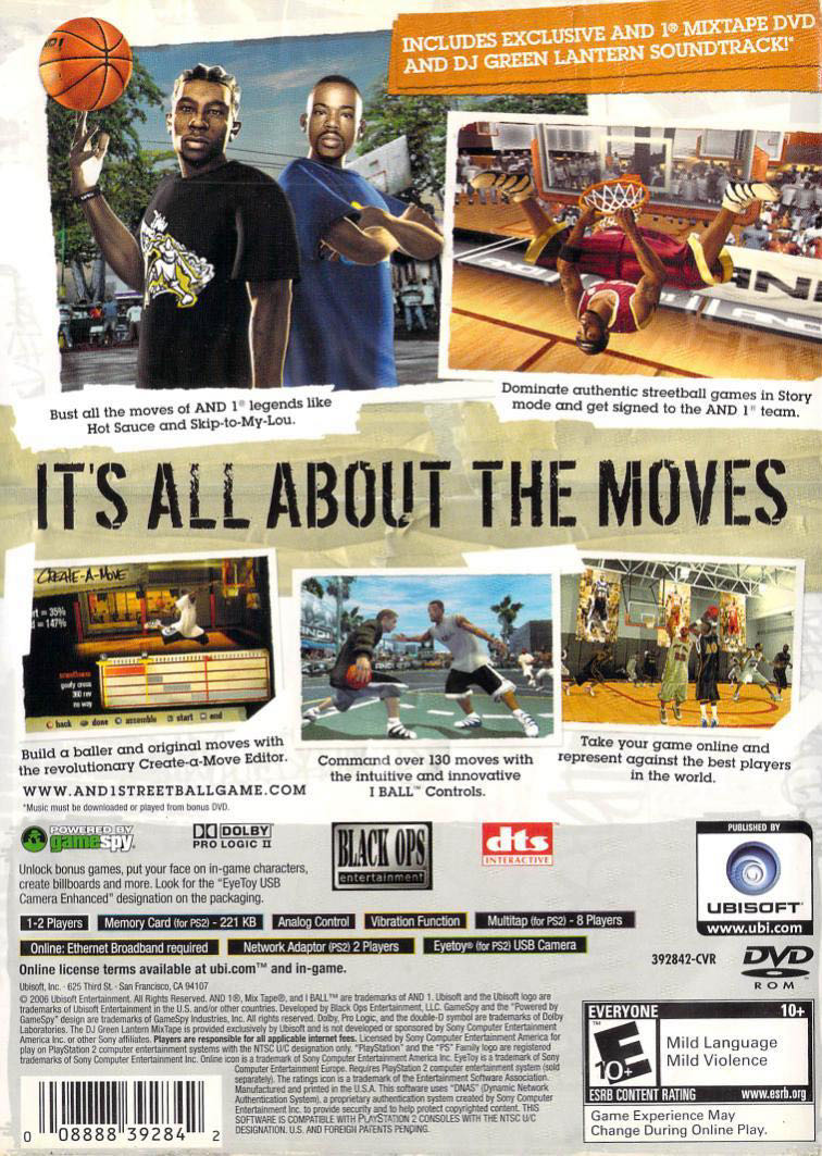 AND 1 Streetball - Sony PlayStation 2 (PS2) (Ubisoft - 1-2) video game collectible [Barcode 008888322849] - Main Image 2