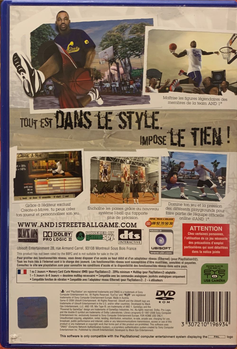 And 1 Streetball PS2 - Sony PlayStation 2 (PS2) video game collectible [Barcode 3307210196934] - Main Image 2