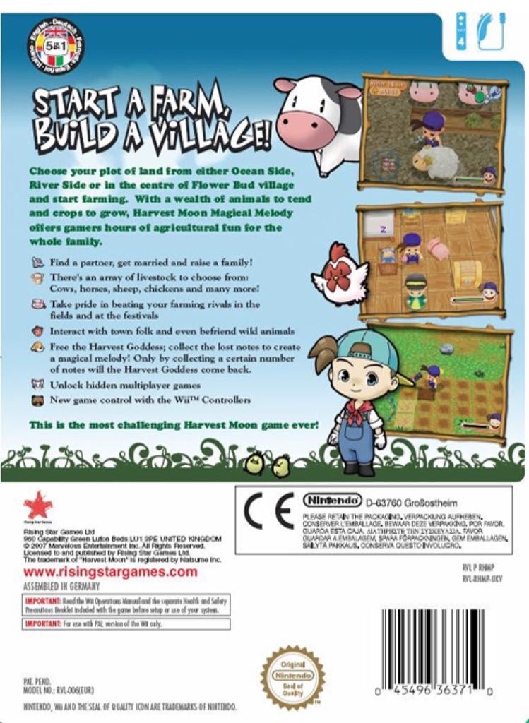 Harvest Moon: Magical Melody - Nintendo Wii (Marvelous Interactive) video game collectible [Barcode 045496363697] - Main Image 2