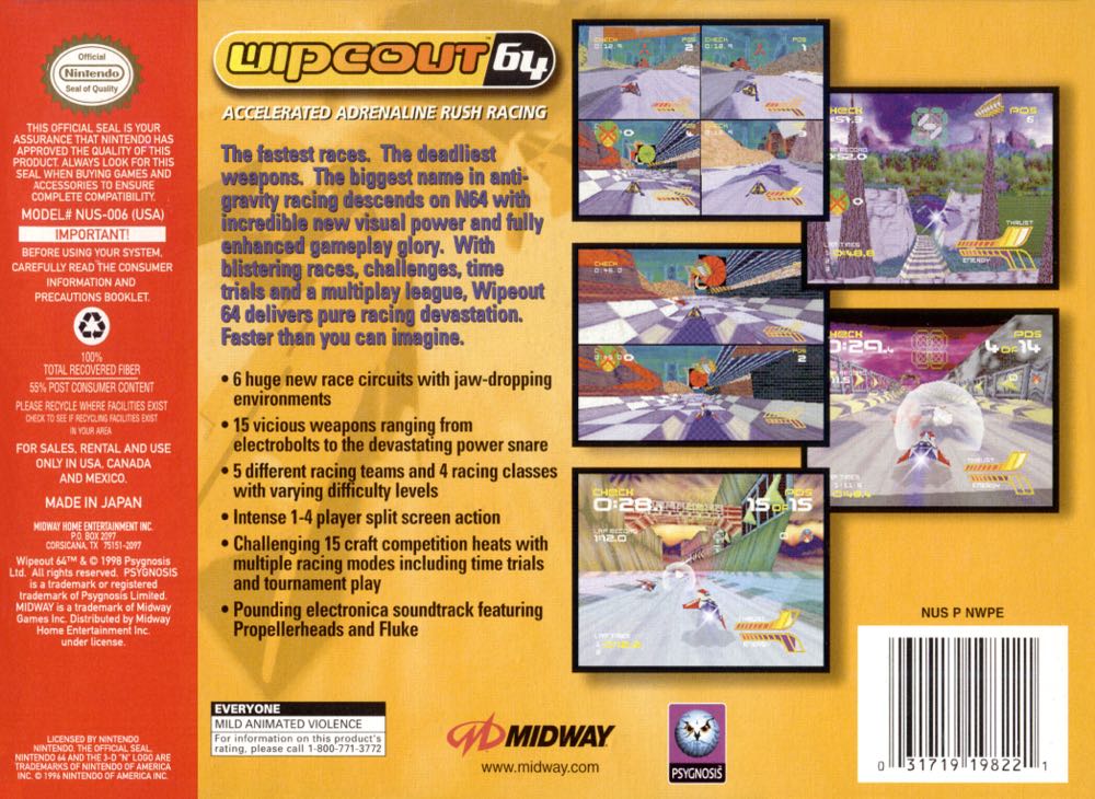 Wipeout 64 - Nintendo 64 (N64) video game collectible - Main Image 2