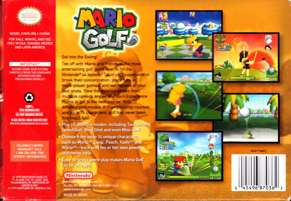 Mario Golf - Nintendo 64 (N64) (4) video game collectible - Main Image 2