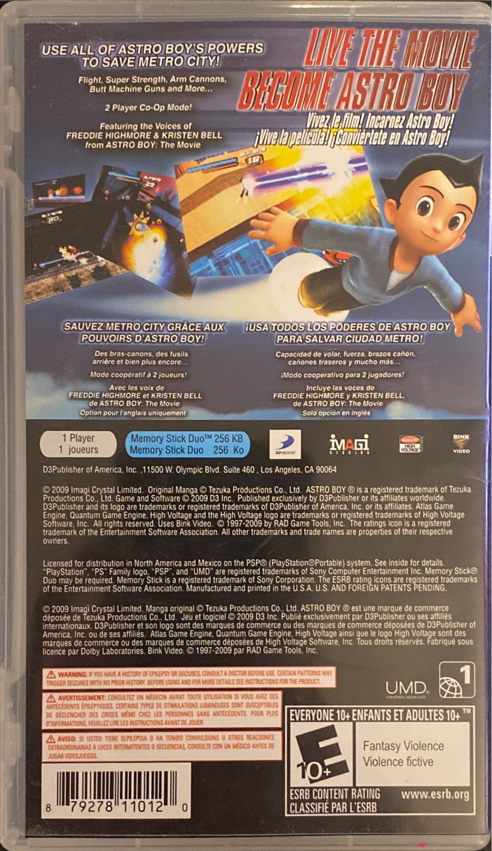 Astro Boy: the Video Game - Sony PlayStation Portable (PSP) (D3 Publisher - 1) video game collectible [Barcode 879278110120] - Main Image 2