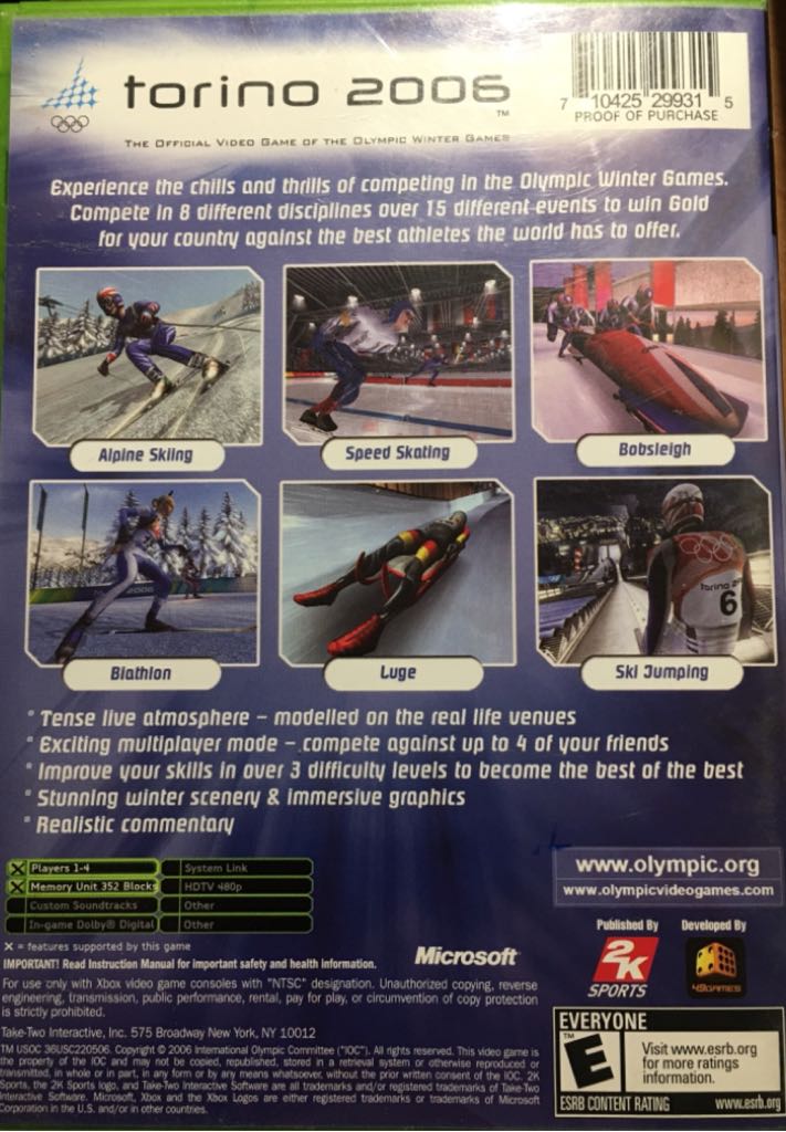 Torino 2006 - Microsoft Xbox (2K Sports - 1-4) video game collectible [Barcode 710425299315] - Main Image 2