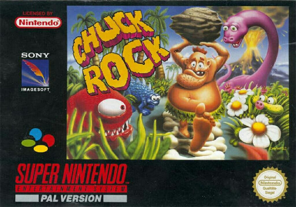 Chuck Rock - Nintendo Super Nintendo Entertainment System (SNES) video game collectible [Barcode 090451304253] - Main Image 1