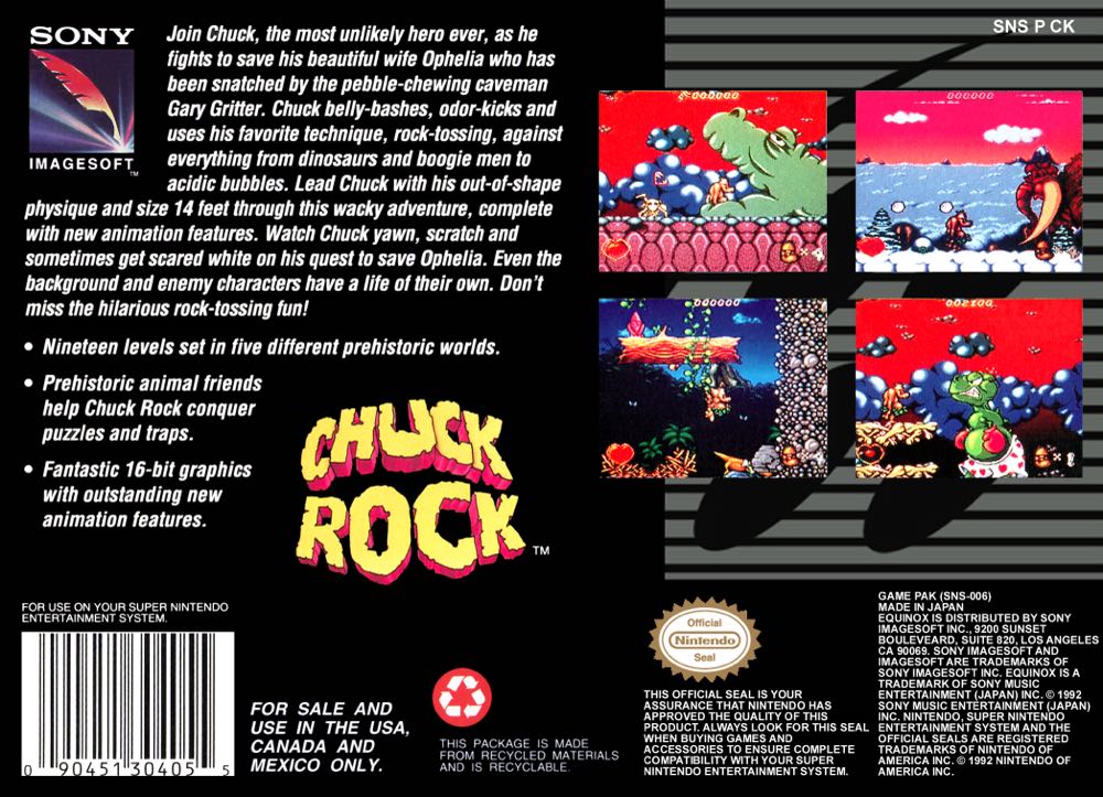Chuck Rock - Nintendo Super Nintendo Entertainment System (SNES) video game collectible - Main Image 2