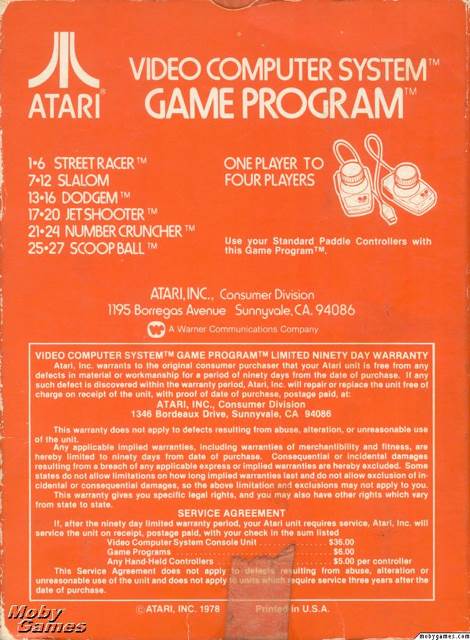 Street Racer - Atari 2600 video game collectible - Main Image 2