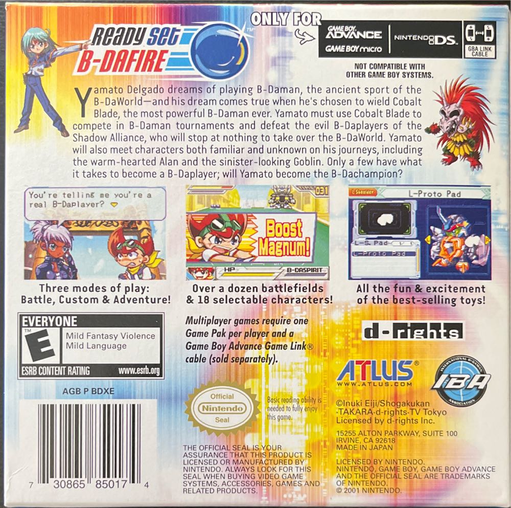 Battle B-Daman - Nintendo Game Boy Advance (GBA) (Atlus) video game collectible [Barcode 730865850174] - Main Image 2