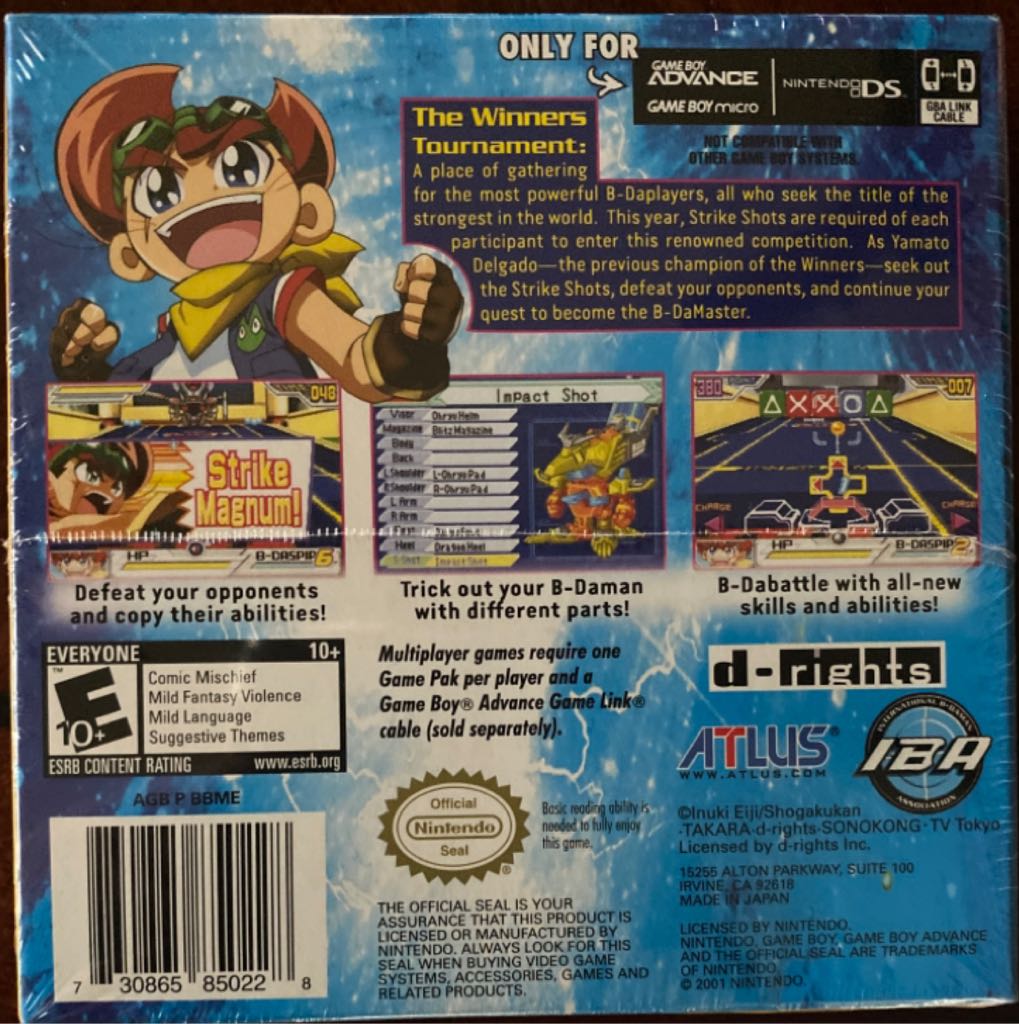 Battle B-Daman: Fire Spirits - Nintendo Game Boy Advance (GBA) (Atlus - 1) video game collectible [Barcode 730865850228] - Main Image 2