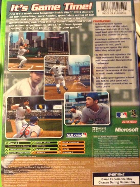 *Inside Pitch 2003 - Microsoft Xbox video game collectible [Barcode 0552902852] - Main Image 2
