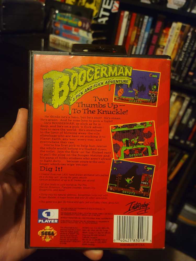 Boogerman: A Pick and Flick Adventure - Sega Genesis (Mega Drive) (Interplay Entertainment - 1) video game collectible [Barcode 040421830183] - Main Image 3
