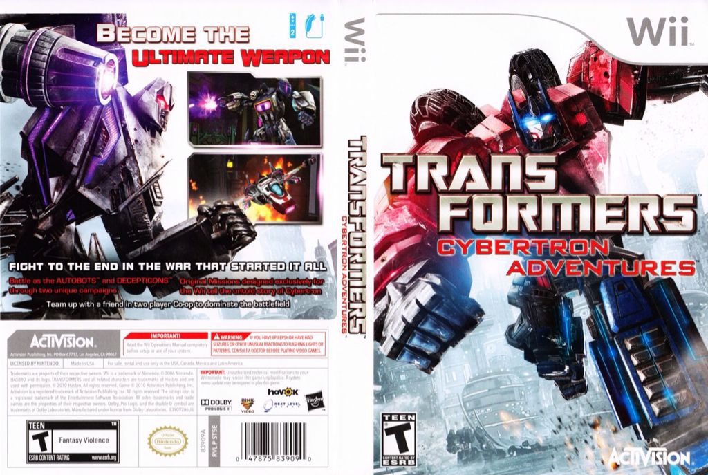 Transformers: Cybertron Adventures - Nintendo Wii (Activision Blizzard - 2) video game collectible [Barcode 047875839090] - Main Image 2