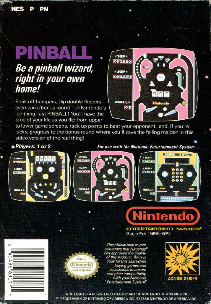 Pinball - Nintendo Entertainment System (NES) video game collectible - Main Image 2