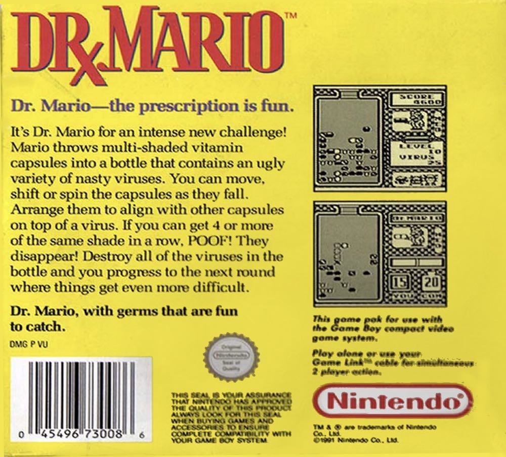 Dr Mario - Nintendo Game Boy (Nintendo) video game collectible - Main Image 2