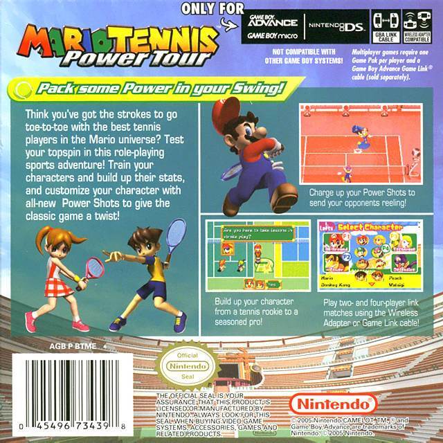 Mario Tennis Power Tour - Nintendo Game Boy Advance (GBA) video game collectible - Main Image 2