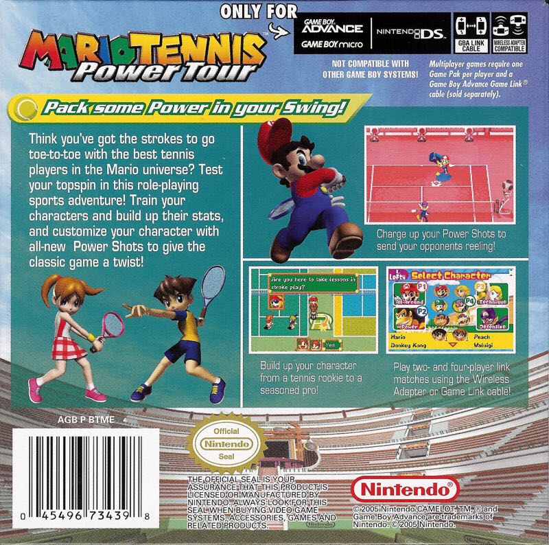 Mario Tennis Power Tour - Nintendo Game Boy Advance (GBA) (Nintendo - 1-2) video game collectible - Main Image 2