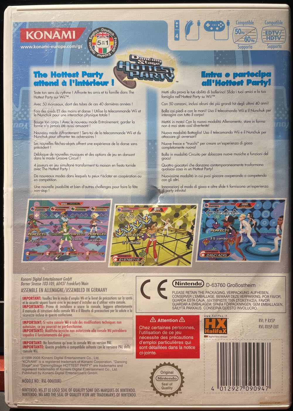 DancingStage Hottest Party - Nintendo Wii (Konami - 4) video game collectible [Barcode 4012927090947] - Main Image 2