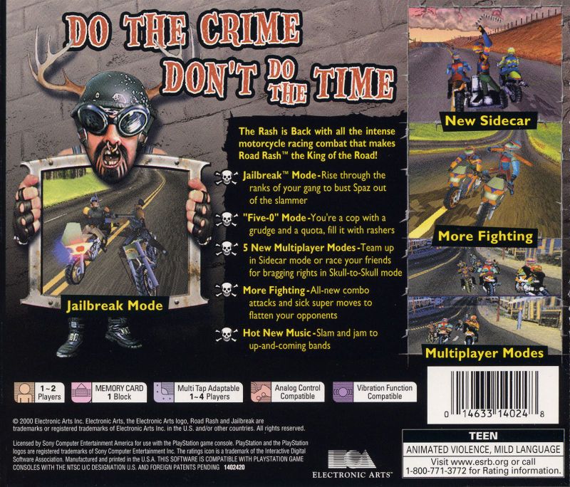 Road Rash Jailbreak - Sony PlayStation video game collectible [Barcode 5030931021664] - Main Image 2