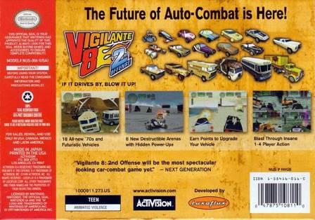 Vigilante 8: 2nd Offense - Nintendo 64 (N64) (Activision - 4) video game collectible [Barcode 047875108110] - Main Image 2