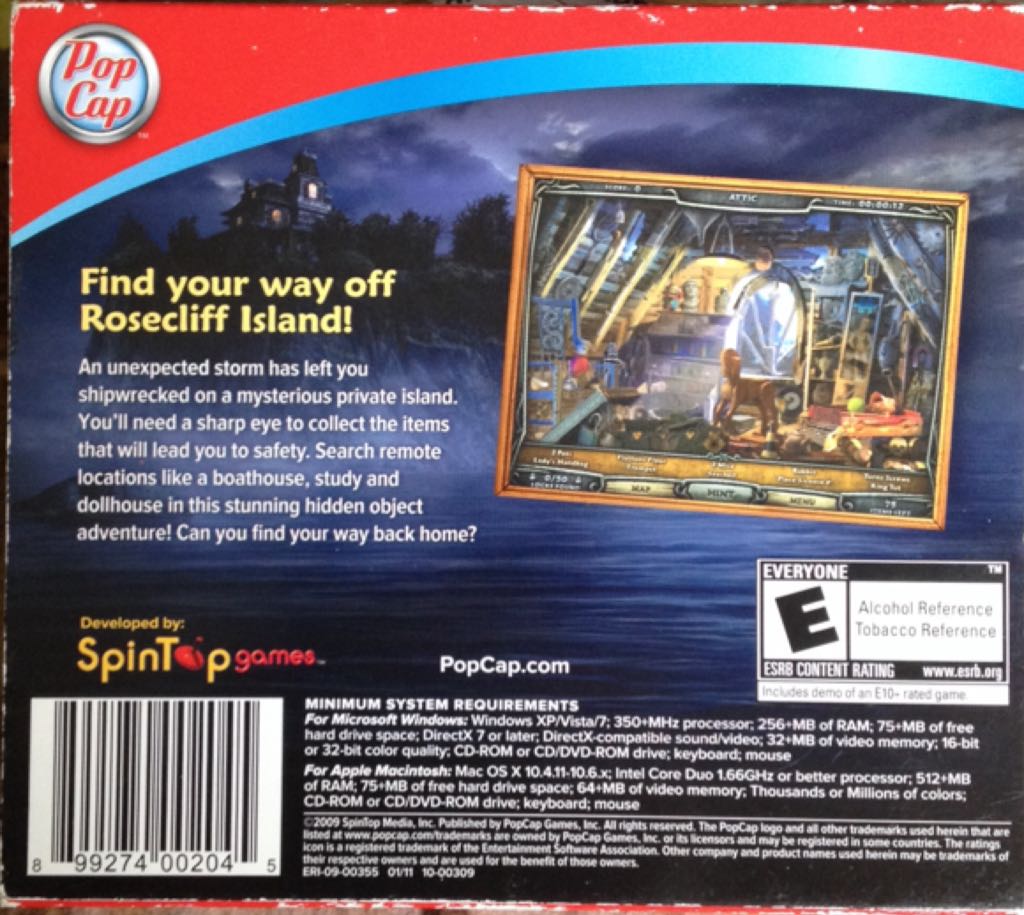 Escape Rosecliff Island - PC (Pop Cap) video game collectible - Main Image 2