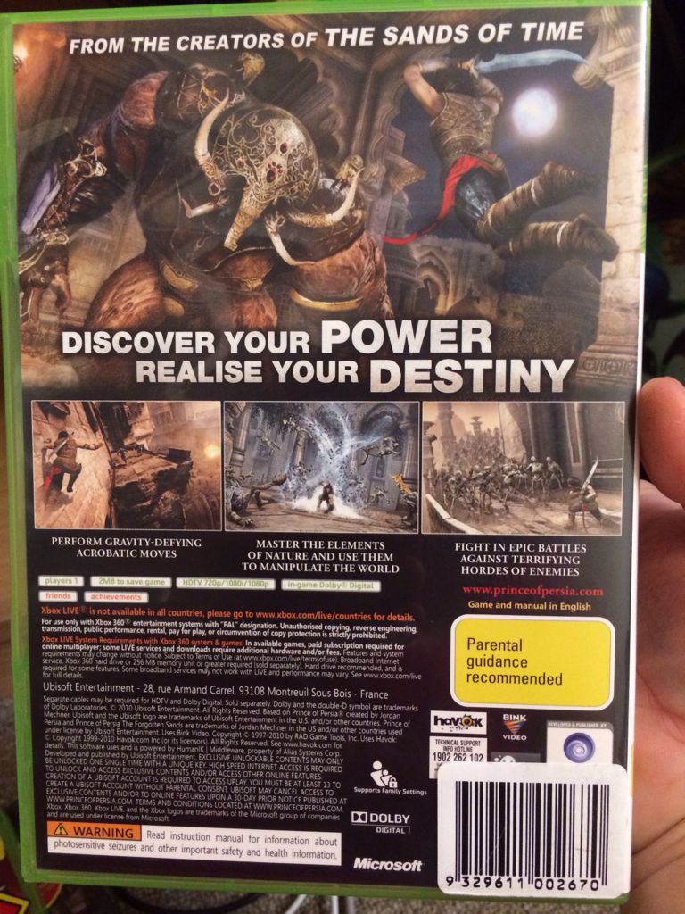 Prince of Persia - The Forgotten Sands - Microsoft Xbox 360 (1) video game collectible [Barcode 9329611002670] - Main Image 2