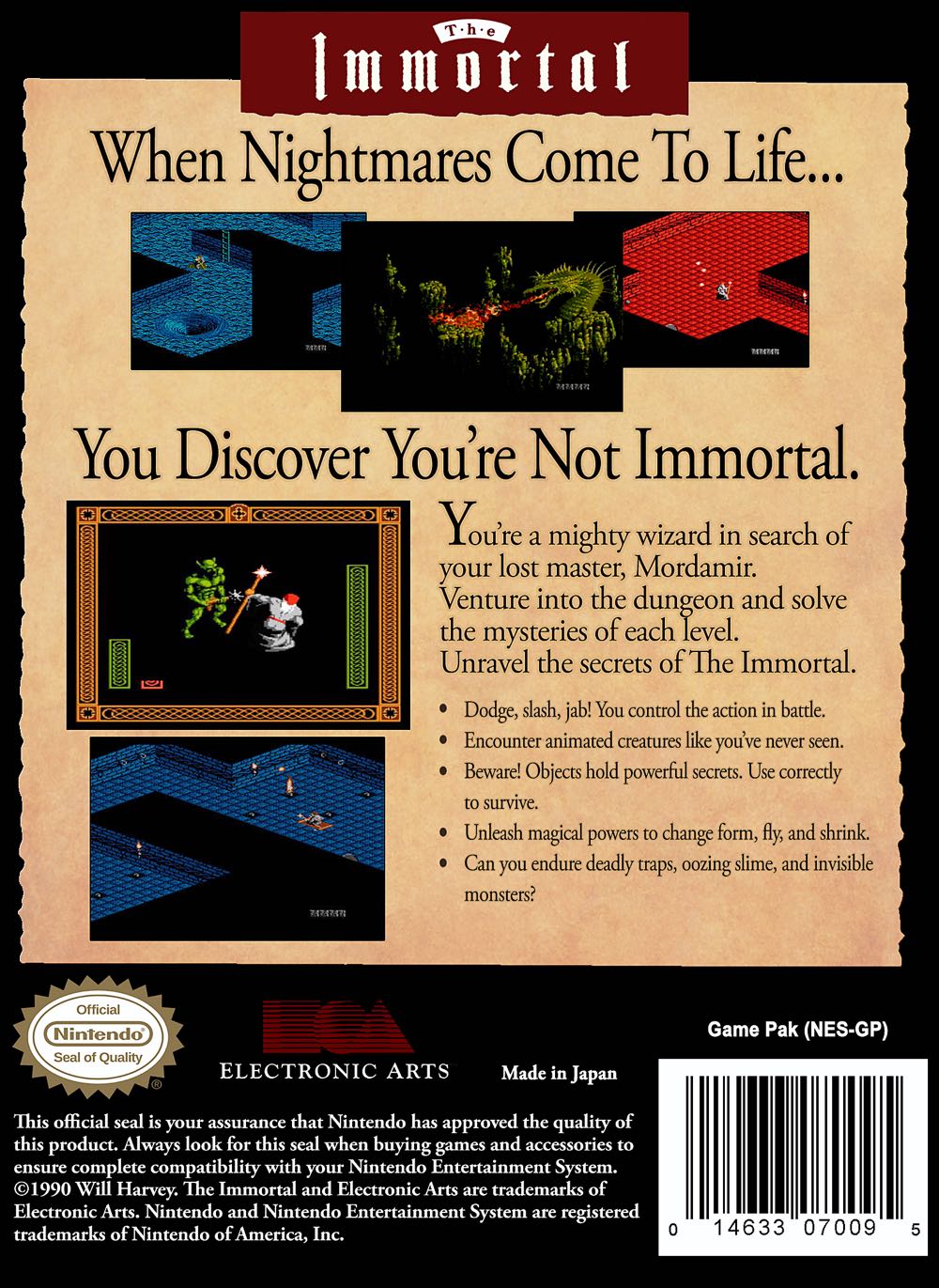 The Immortal - Nintendo Entertainment System (NES) video game collectible - Main Image 2