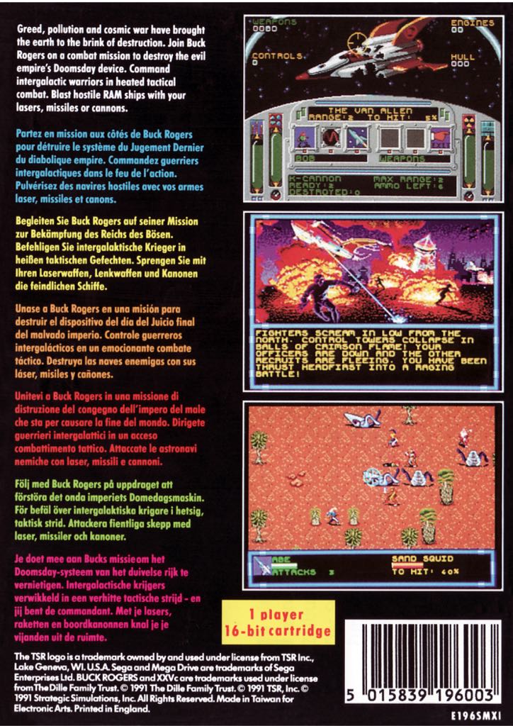 Buck Rogers Countdown to Doomsday - Sega Genesis (Mega Drive) (Electronic Arts - 1) video game collectible [Barcode 014633070965] - Main Image 2