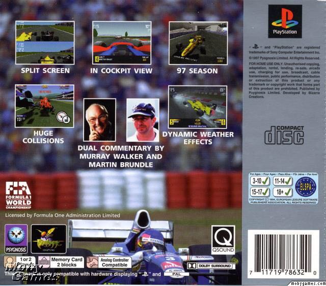 F1 97: Formel 1 97 - Sony PlayStation video game collectible [Barcode 711719671428] - Main Image 2