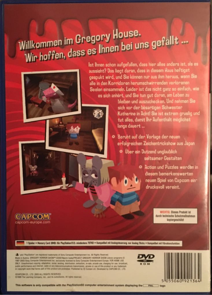 Gregory Horror Show - Sony PlayStation 2 (PS2) video game collectible [Barcode 5055060921364] - Main Image 2