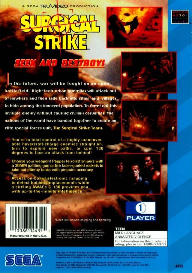Surgical Strike - Sega CD (Sega - 1) video game collectible [Barcode 010086044355] - Main Image 2