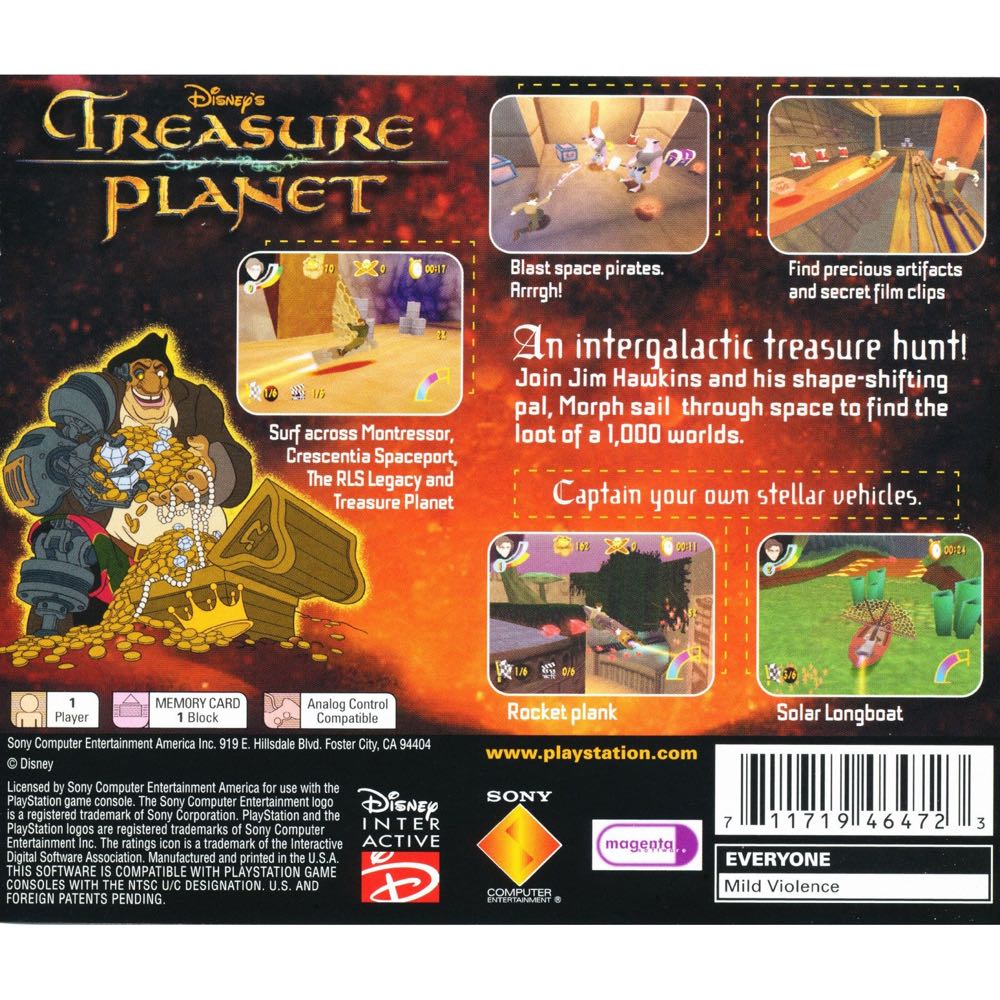 Disney’s Treasure Planet - Sony PlayStation (SCEA - 1) video game collectible - Main Image 3