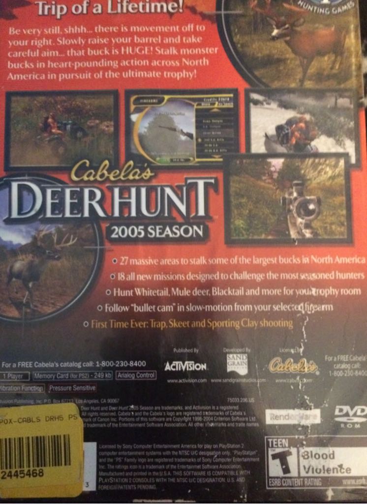 Cabelas Deer Hunt 2005 Season - Sony PlayStation 2 (PS2) (Activision) video game collectible - Main Image 2