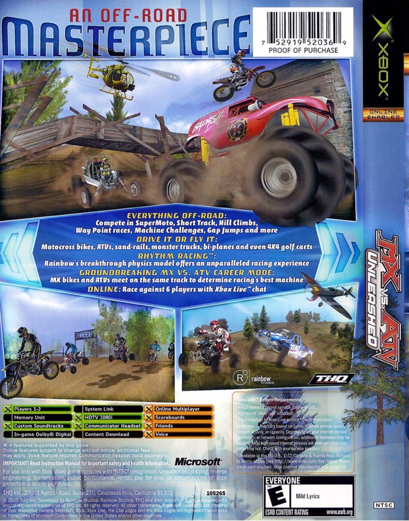 Mx Vs Atv Unleashed - Microsoft Xbox (THQ - 1-6) video game collectible [Barcode 4005209061780] - Main Image 2