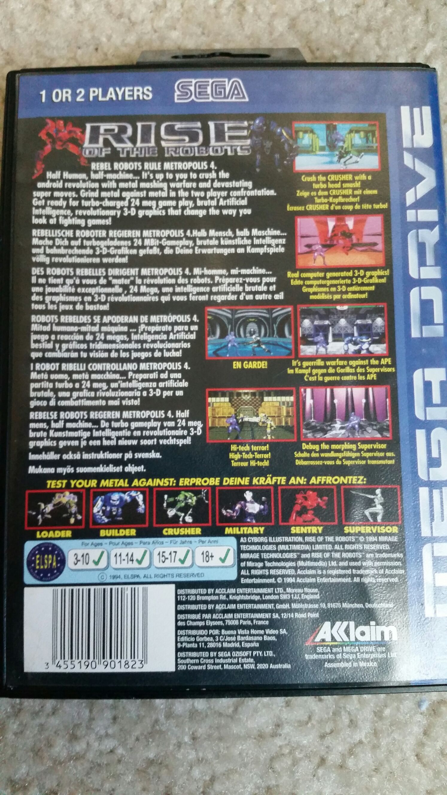 Rise Of The Robots - Sega Megadrive video game collectible [Barcode 455520901823] - Main Image 2