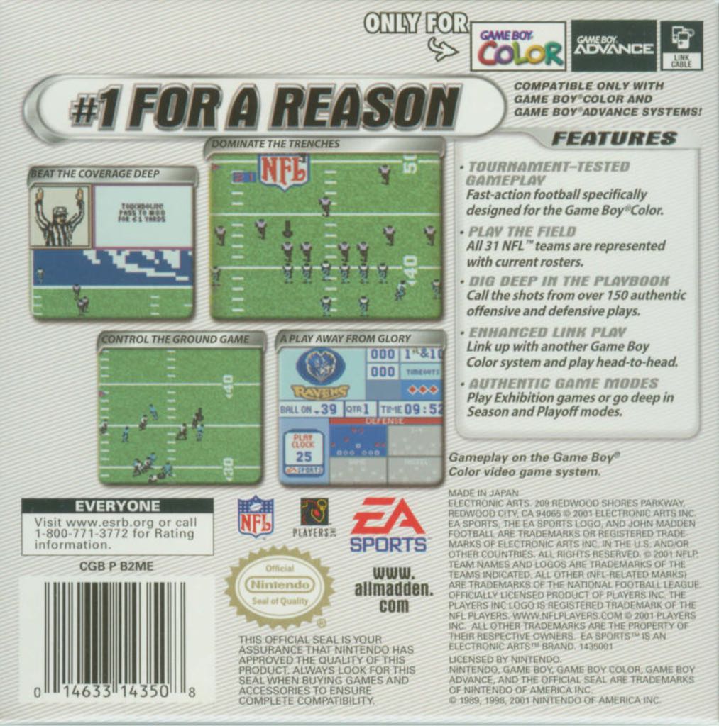 Madden 2002 - Nintendo Game Boy Color video game collectible [Barcode 014633143508] - Main Image 2