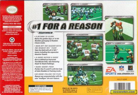 Madden 2002 - Nintendo 64 (N64) (Ea Sports) video game collectible - Main Image 2