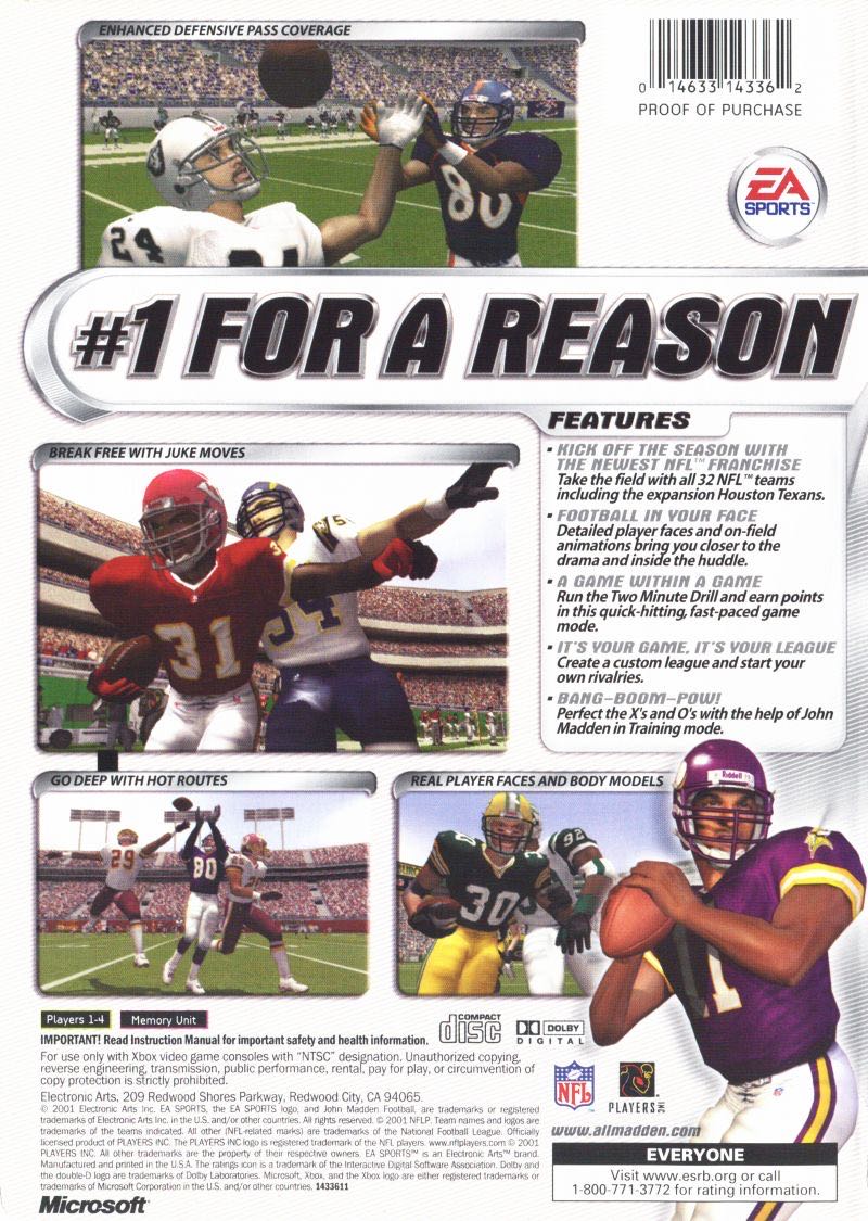Madden 2002 - Microsoft Xbox video game collectible - Main Image 2