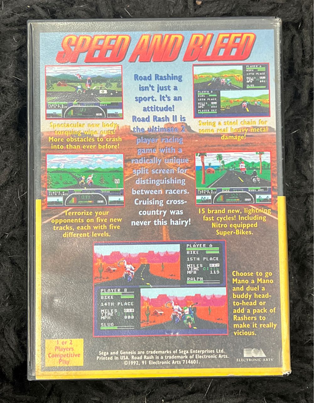 Road Rash 2 - Sega Genesis (Mega Drive) video game collectible - Main Image 2