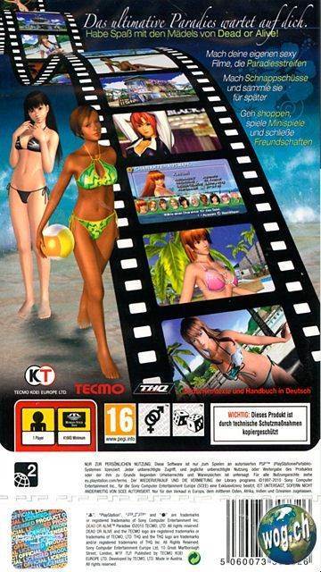Dead or Alive Paradise - Sony PlayStation Portable (PSP) (Tecmo - 1) video game collectible [Barcode 5060073307319] - Main Image 2