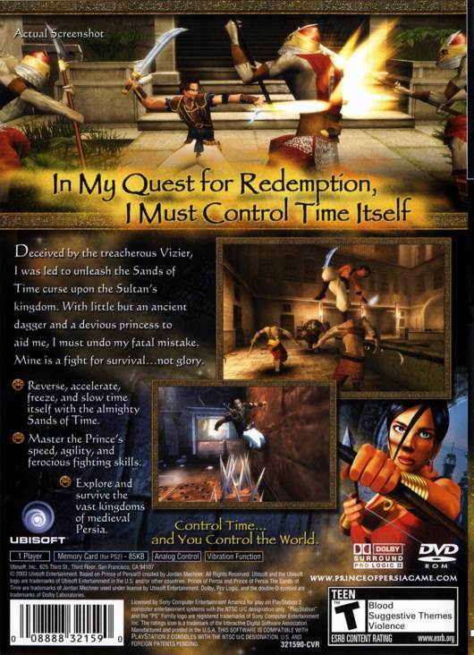 Prince of Persia Sands of Time - Sony PlayStation 2 (PS2) (Ubisoft - 1) video game collectible [Barcode 3307210146588] - Main Image 2
