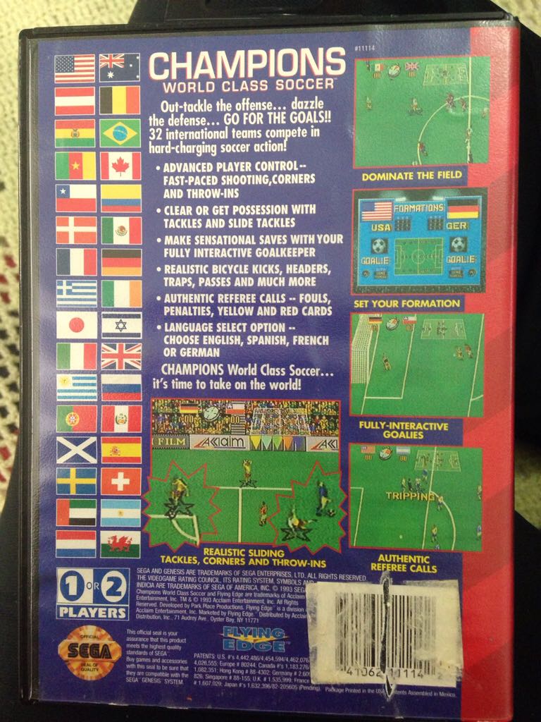 Champions World Class Soccer - Sega Genesis (Mega Drive) video game collectible - Main Image 2
