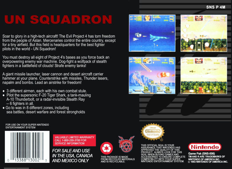 U.N. Squadron - Nintendo Super Nintendo Entertainment System (SNES) (Capcom - 1) video game collectible - Main Image 2
