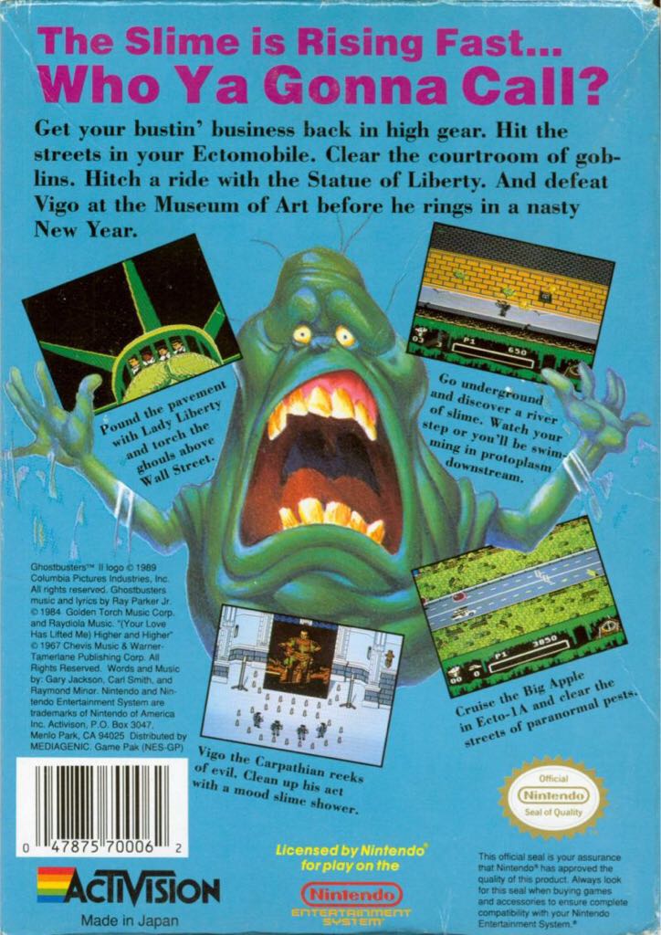 ghostbusters II - Nintendo Entertainment System (NES) (Activision) video game collectible - Main Image 2
