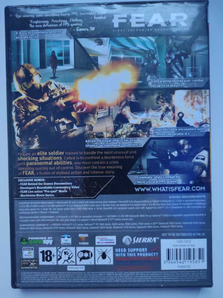 F.E.A.R. - PC (Sierra) video game collectible [Barcode 3348542195851] - Main Image 2