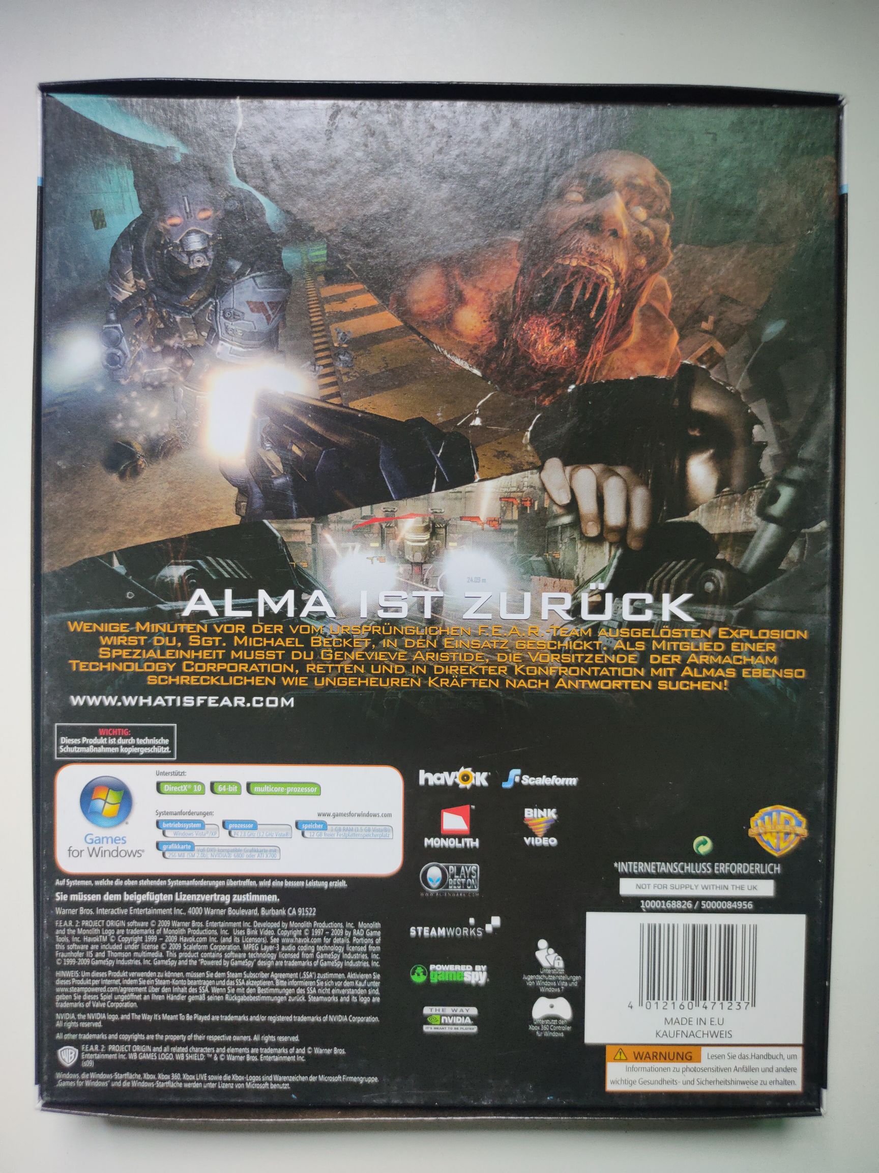 F.E.A.R. 2 - Project Origin - PC video game collectible [Barcode 4012160471237] - Main Image 2